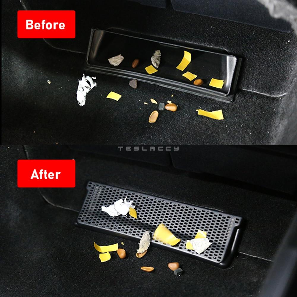 For Tesla Model Y 3 Car Air Conditioner Outlet Protection Cover Rear Air Vent Mask Under Seat Anti Dust Prevent Debris 2pcs