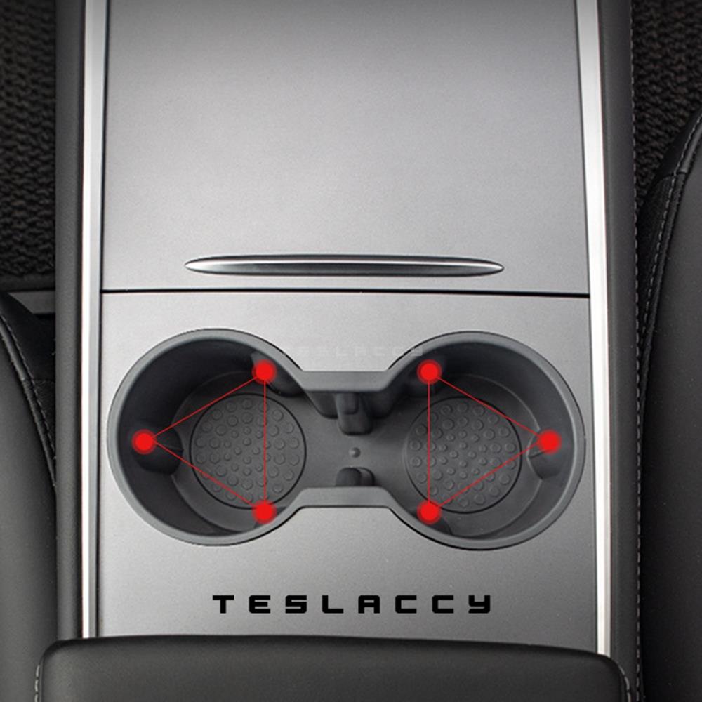 Water Cup Holder For Tesla Model 3 Y Center Console Accessories Non-slip Waterproof Non-toxic Odorless Car Coasters Black Gray