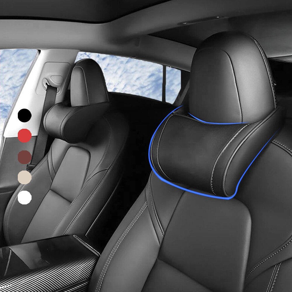 For Tesla Model 3 Y X S Neck Pillow Headrest Pillow Automobile Seat Neck Rest Auto Seat Head Support Pillow Model Y Accessories