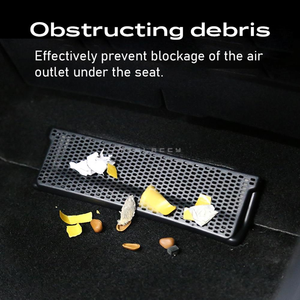 For Tesla Model Y 3 Car Air Conditioner Outlet Protection Cover Rear Air Vent Mask Under Seat Anti Dust Prevent Debris 2pcs