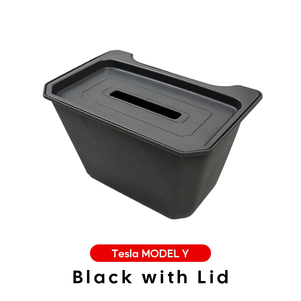 For Tesla Model Y Rear Storage Box Trash Can TPE Waterproof Under the Car Seat Soft Silica Gel Decoration Interior Accessories