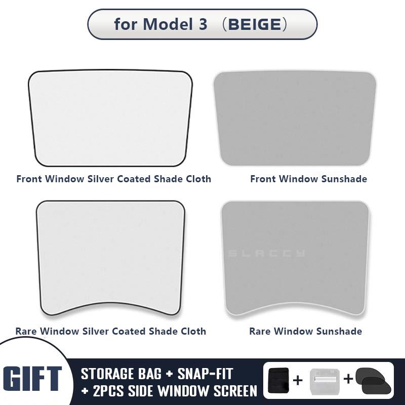 For Tesla Model 3 Y Sunroof Sunshade Front Rear Windshield skylight Blind Shading Net Sun Shades Glass Roof Sunshade with Buckle