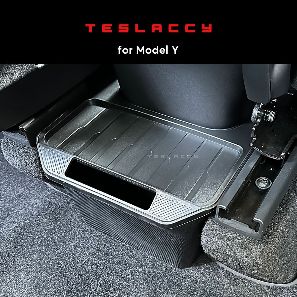 For Tesla Model Y Rear Storage Box Trash Can TPE Waterproof Under the Car Seat Soft Silica Gel Decoration Interior Accessories