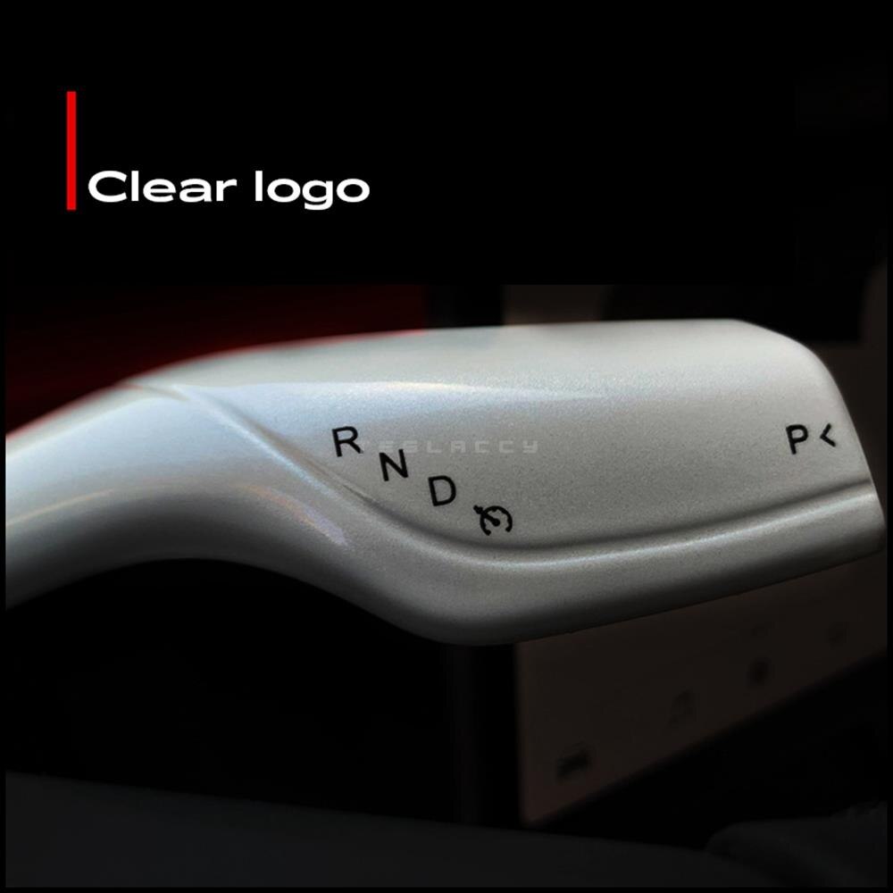 for Tesla Model 3 Y Gear Shift Lever Cover Interior Remodel Patch Steering Wheel Protection Car Wiper ABS Car Column Carbon