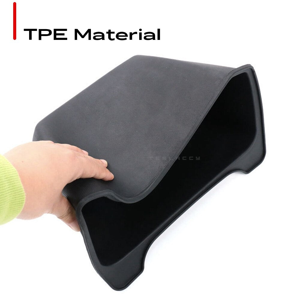 For Tesla Model Y Rear Storage Box Trash Can TPE Waterproof Under the Car Seat Soft Silica Gel Decoration Interior Accessories