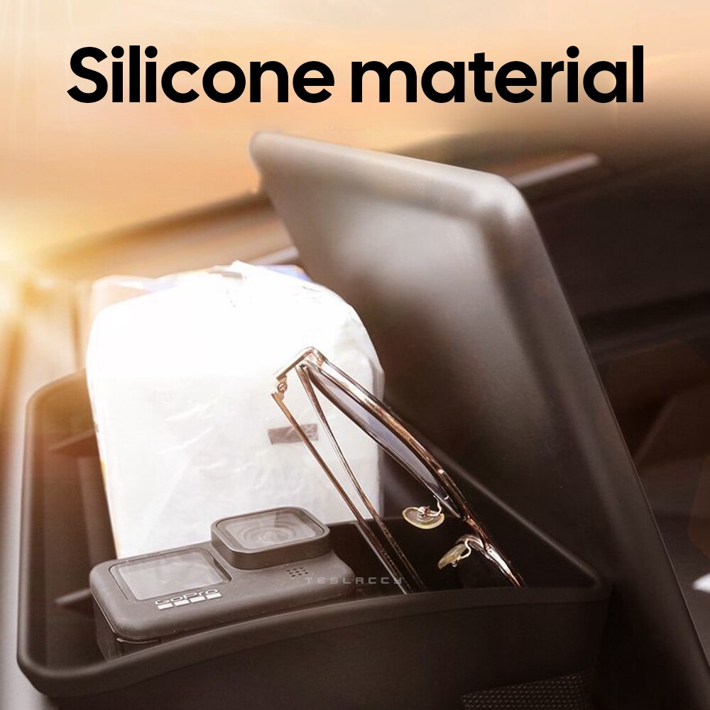 For 2018-2023 Tesla Model 3 Y Upgrade Screen Rear Storage Box Magnetic Hidden Srorage Tray Tissue Box Accessories