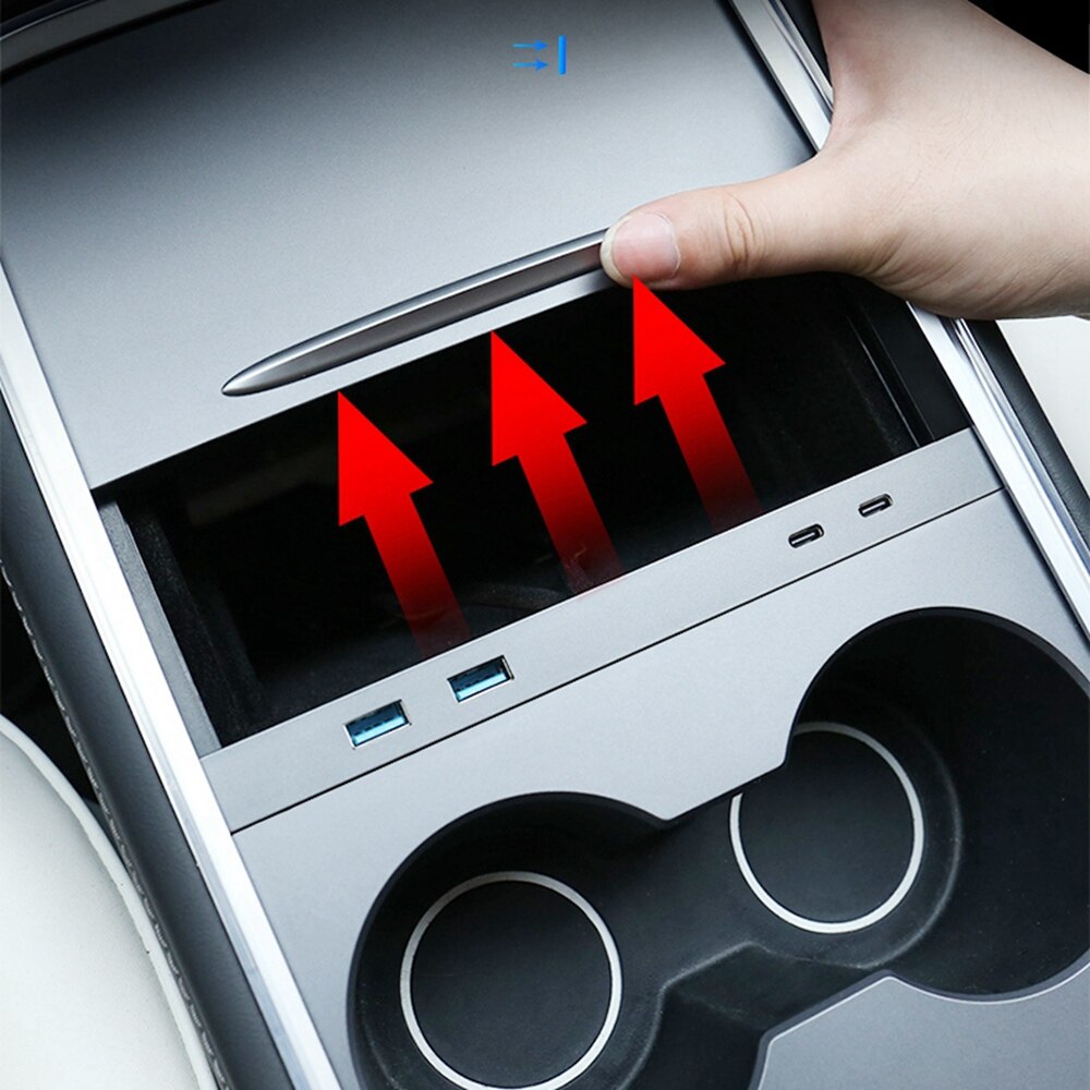 For Tesla Model 3 Y 2021 2022 Intelligent Docking Station 27W Type C Quick Charger USB Shunt Hub Splitter Exten Converter